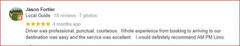 am pm limousine review from customer