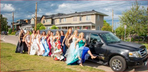 Ladies graduation celebration with black Expedition Limousine